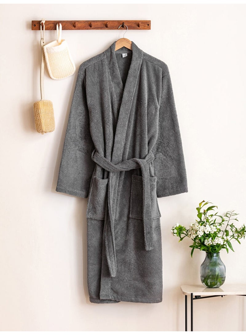 TM Home Hotel Bathrobe – 100% Natural Cotton Terry | Highly Absorbent, Anti-Allergy & Anti-Lint Luxury Robe - Image 1